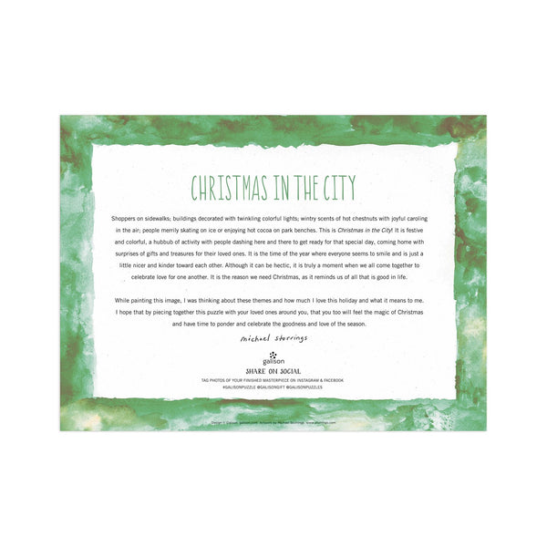 Galison Michael Storrings Christmas In The City 1000 Piece Puzzle