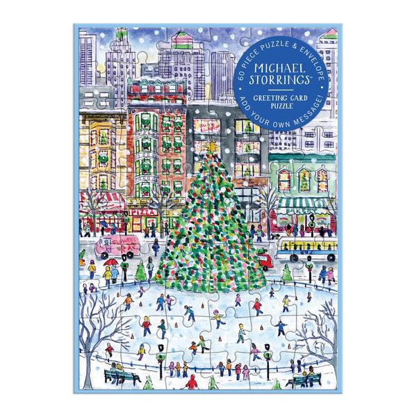 galison Michael Storrings Christmas in the City Greeting Card Puzzle