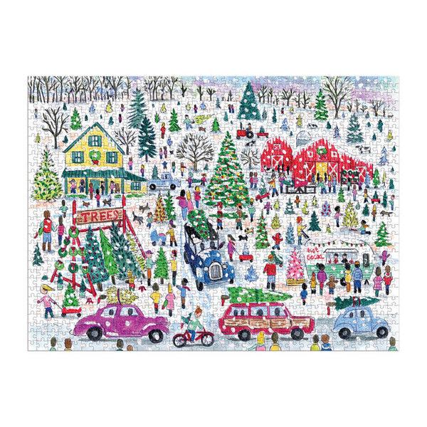 Galison Michael Storrings Christmas Tree Farm 1000 Piece Foil Puzzle