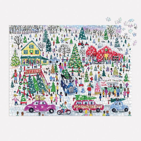 Galison Michael Storrings Christmas Tree Farm 1000 Piece Foil Puzzle