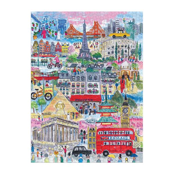 Galison Michael Storrings Cities Around The World 1000 Piece Puzzle