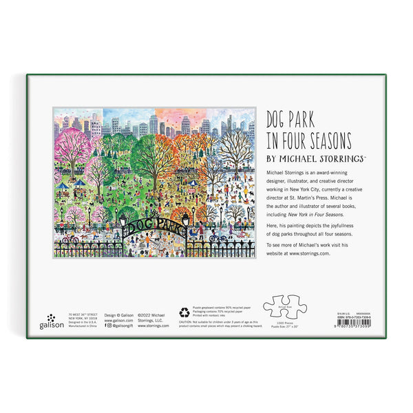 Galison Michael Storrings Dog Park In Four Seasons 1000 Piece Puzzle