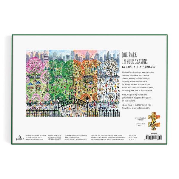 Galison Michael Storrings Dog Park In Four Seasons 250 Piece Wood Puzzle