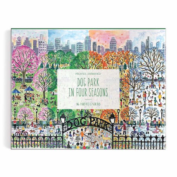 Galison Michael Storrings Dog Park In Four Seasons Greeting Card Assortment