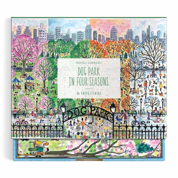 galison Michael Storrings Dog Park in Four Seasons Greeting Card Assortment