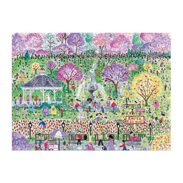 Galison Michael Storrings Easter Egg Hunt 1000 Piece Puzzle