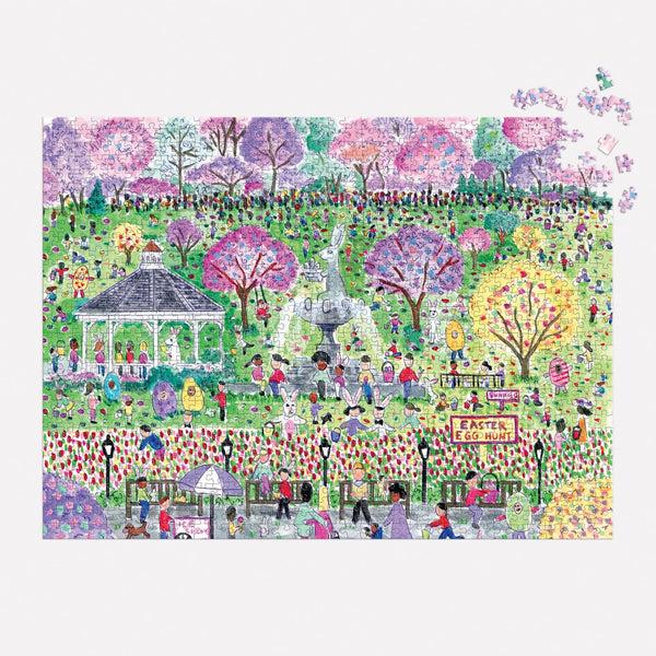 Galison Michael Storrings Easter Egg Hunt 1000 Piece Puzzle