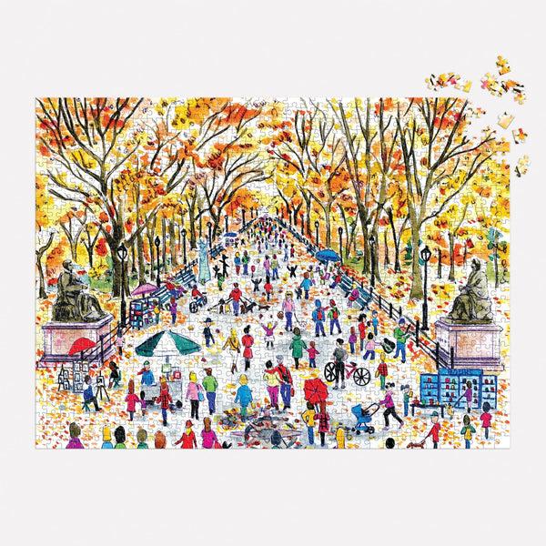 Galison Michael Storrings Fall In Central Park 1000 Piece Puzzle