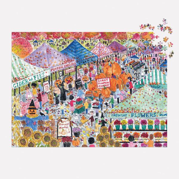 Galison Michael Storrings Harvest Market 1000 Piece Puzzle