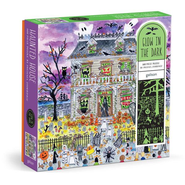 galison Michael Storrings Haunted House 500 Piece Glow in the Dark Puzzle