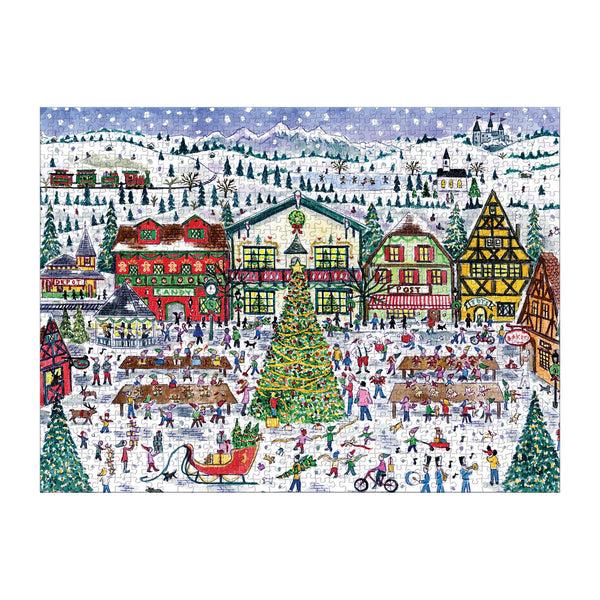 Galison Michael Storrings Santa's Village 1000 Piece Puzzle