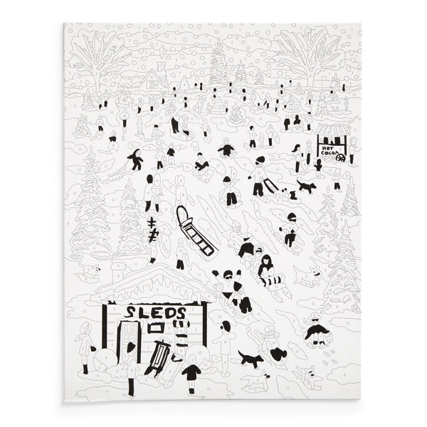 Galison Michael Storrings Snow Day 11x14 Paint By Number Kit