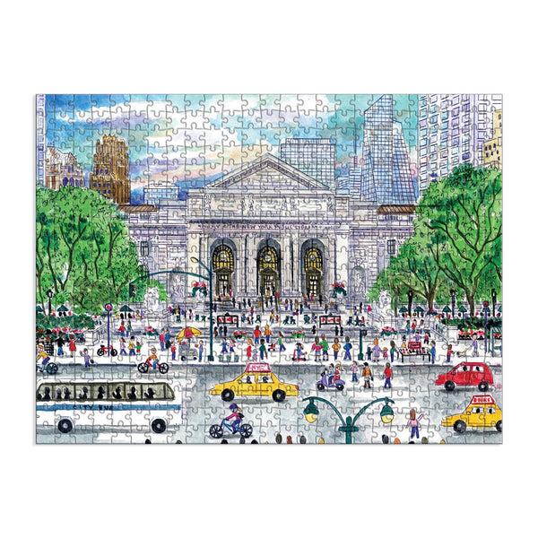 Galison Michael Storrings Springtime At The Library 500 Piece Double-Sided Puzzle