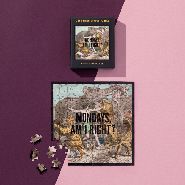 Galison Mondays Am I Right? 100 Piece Mini Shaped Puzzle