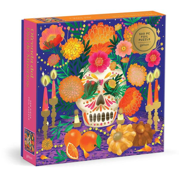 galison Ofrenda del Día de Muertos 500 Piece Foil Puzzle