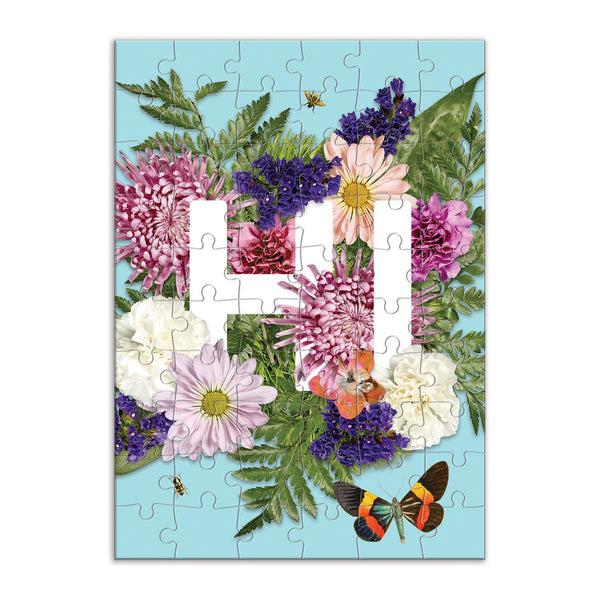 Galison Say It With Flowers Hi Greeting Card Puzzle