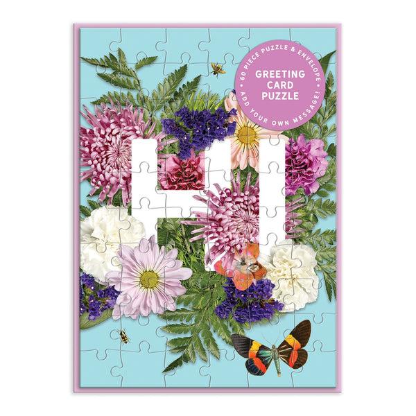 galison Say It With Flowers Hi Greeting Card Puzzle