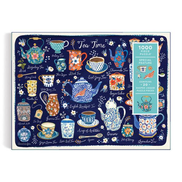 Galison Tea Time 1000 Piece Puzzle With Shaped Pieces