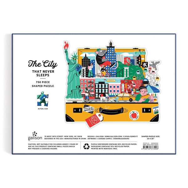 Galison The City That Never Sleeps 750 Piece Shaped Puzzle