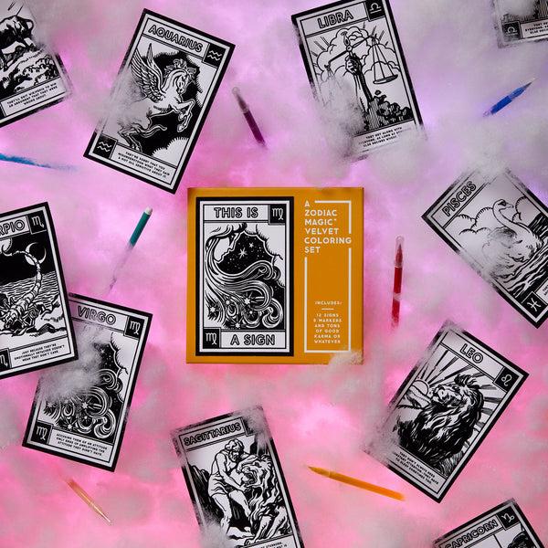 Galison This Is A Sign Magic Velvet Zodiac Coloring Set