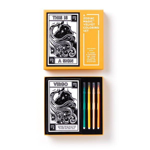Galison This Is A Sign Magic Velvet Zodiac Coloring Set