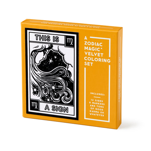galison This Is A Sign Magic Velvet Zodiac Coloring Set