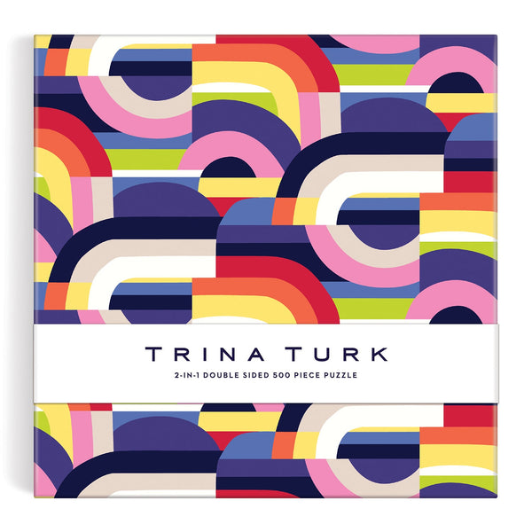 Galison Trina Turk 500 Piece Double Sided Puzzle With Shaped Pieces
