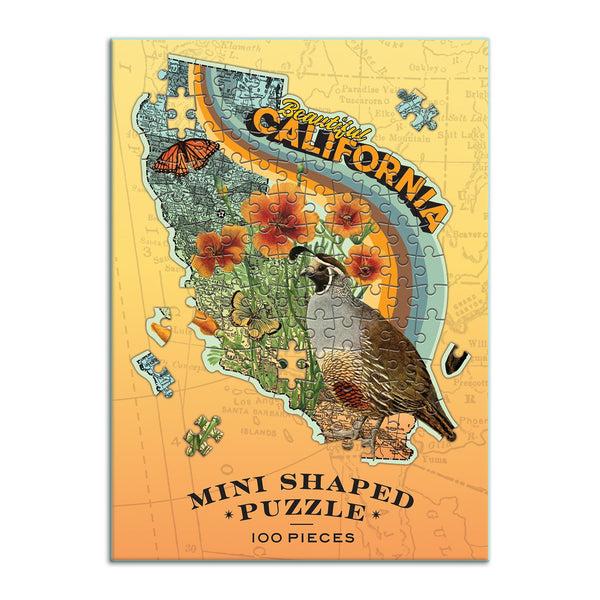 Galison Wendy Gold California 100 Piece Mini Shaped Jigsaw Puzzle
