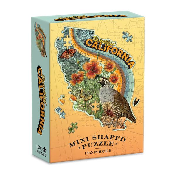 galison Wendy Gold California 100 Piece Mini Shaped Jigsaw Puzzle