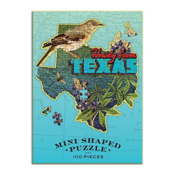 Galison Wendy Gold Texas 100 Piece Mini Shaped Jigsaw Puzzle