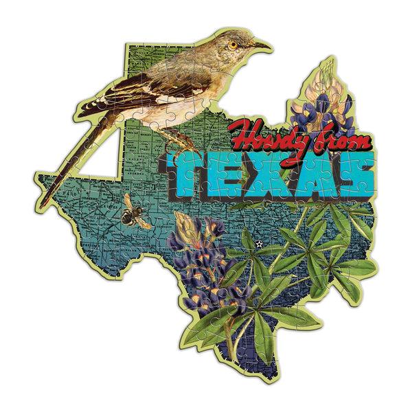Galison Wendy Gold Texas 100 Piece Mini Shaped Jigsaw Puzzle