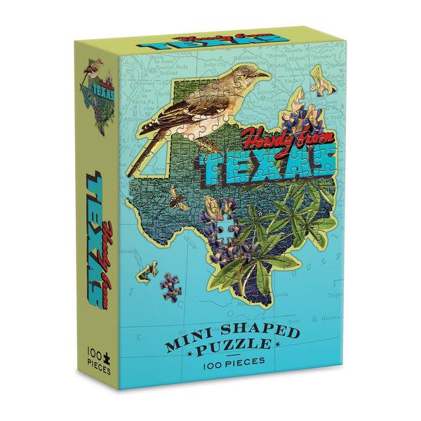 galison Wendy Gold Texas 100 Piece Mini Shaped Jigsaw Puzzle