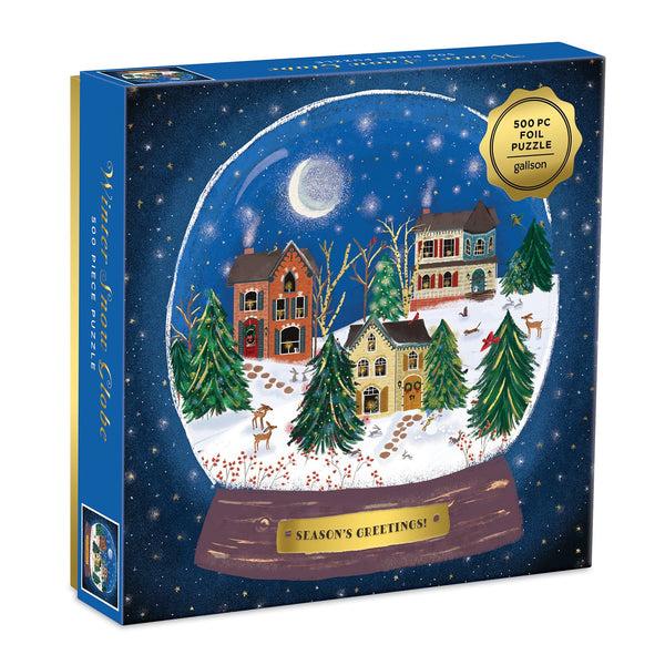 galison Winter Snow Globe 500 Piece Foil Jigsaw Puzzle