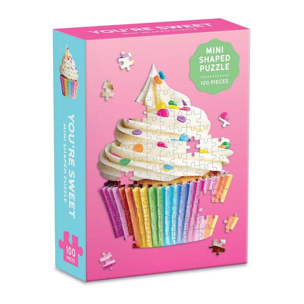 galison You're Sweet Cupcake 100 Piece Mini Shaped Jigsaw Puzzle