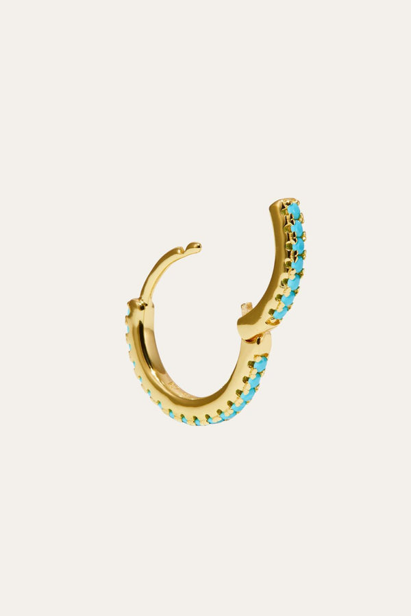 Galleria Armadoro 12 5 Mm Gold Vermeil Turquoise Huggie