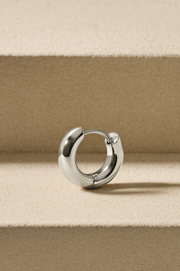 galleria armadoro 8 5 mm simple sterling silver huggie