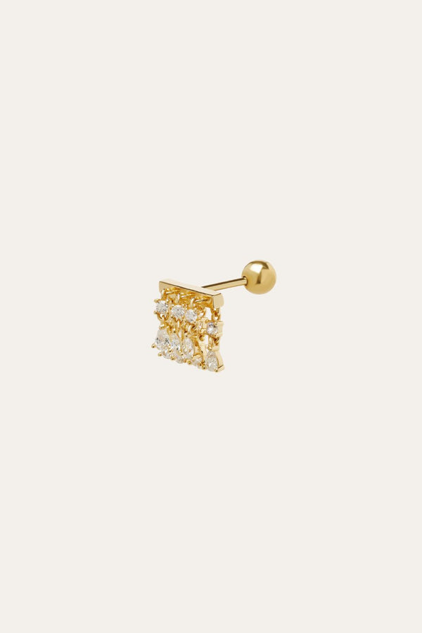 Galleria Armadoro Charlie Gold Vermeil Stud Bar Earring (ball Screw)