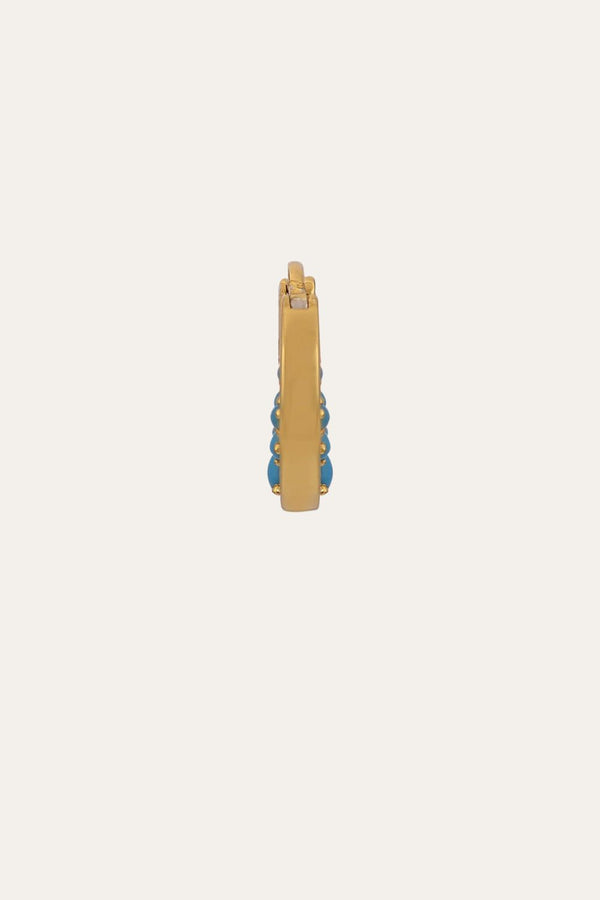 Galleria Armadoro Crescent Turquoise Gold Vermeil Huggie