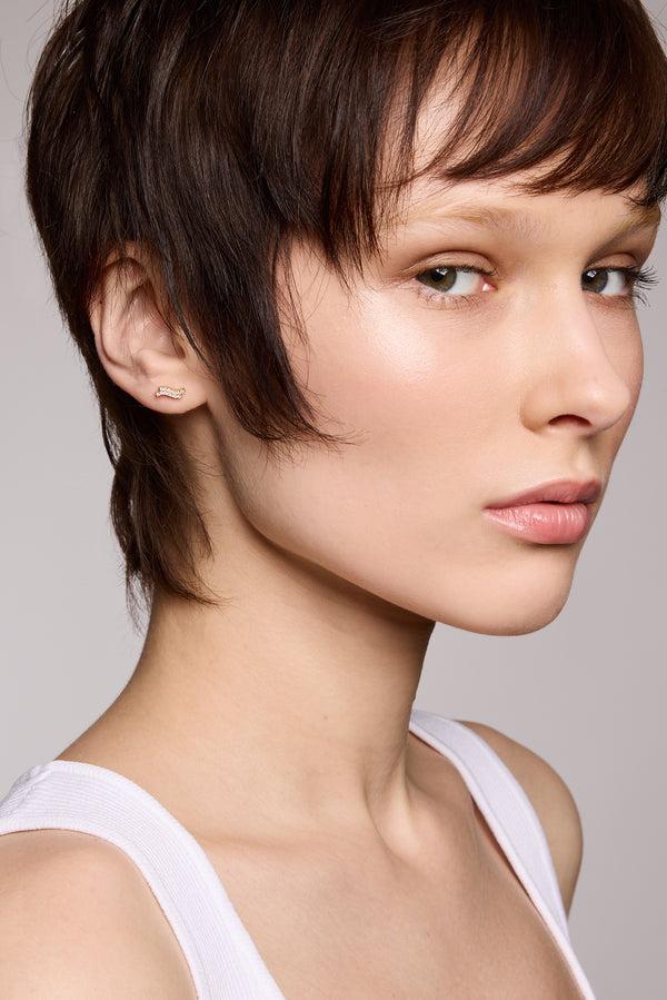 Galleria Armadoro Double Kyma Gold Vermeil Stud Earring