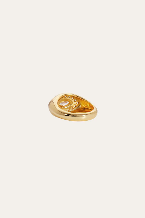 Galleria Armadoro Evil Eye Gold Vermeil Signet Ring