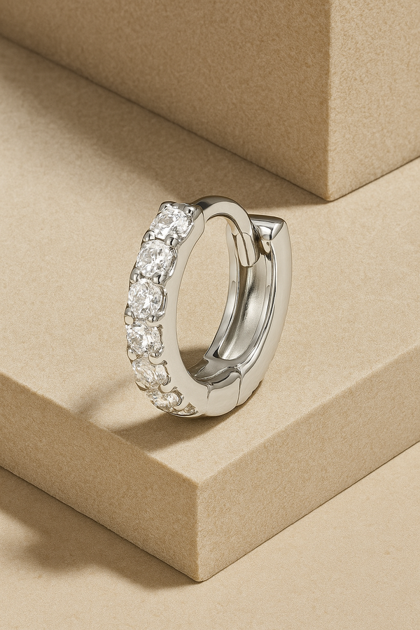 galleria armadoro 6 5mm sterling silver huggie