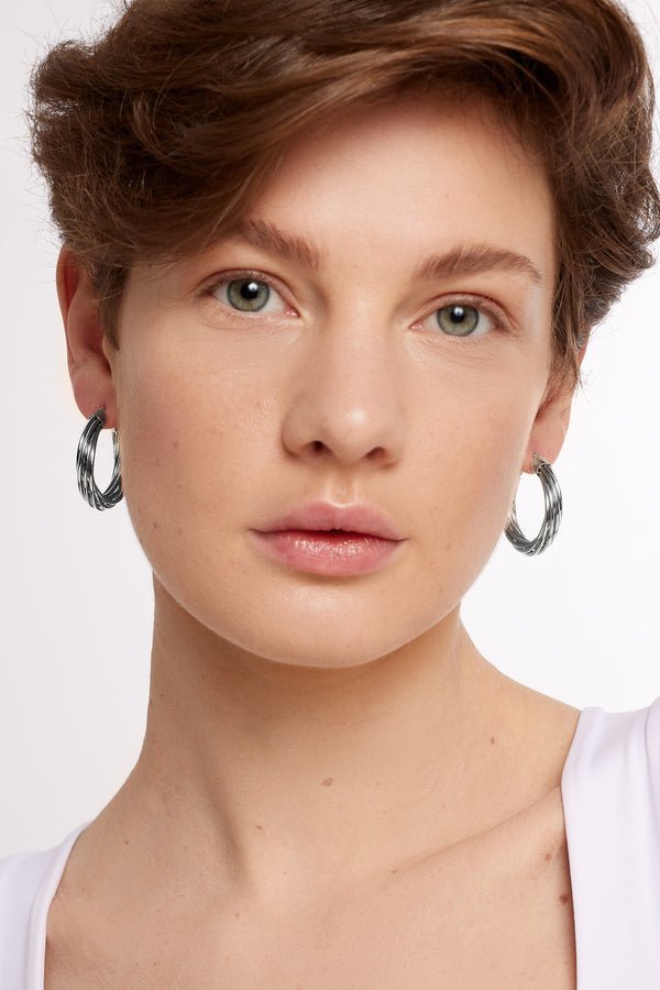 Galleria Armadoro Baby Corda Silver Hoops