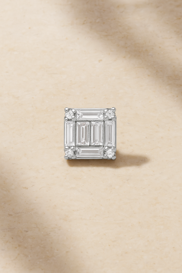 galleria armadoro Baguette Carreau Silver Stud