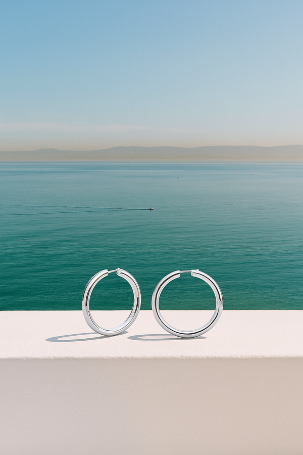 Galleria Armadoro Bella 5 Cm Sterling Silver Hoops