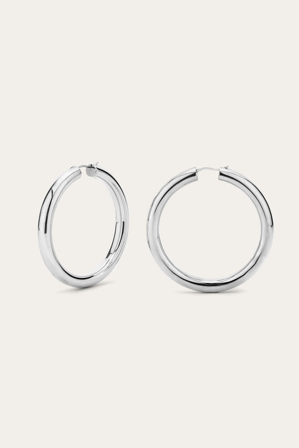 Galleria Armadoro Bella 5 Cm Sterling Silver Hoops