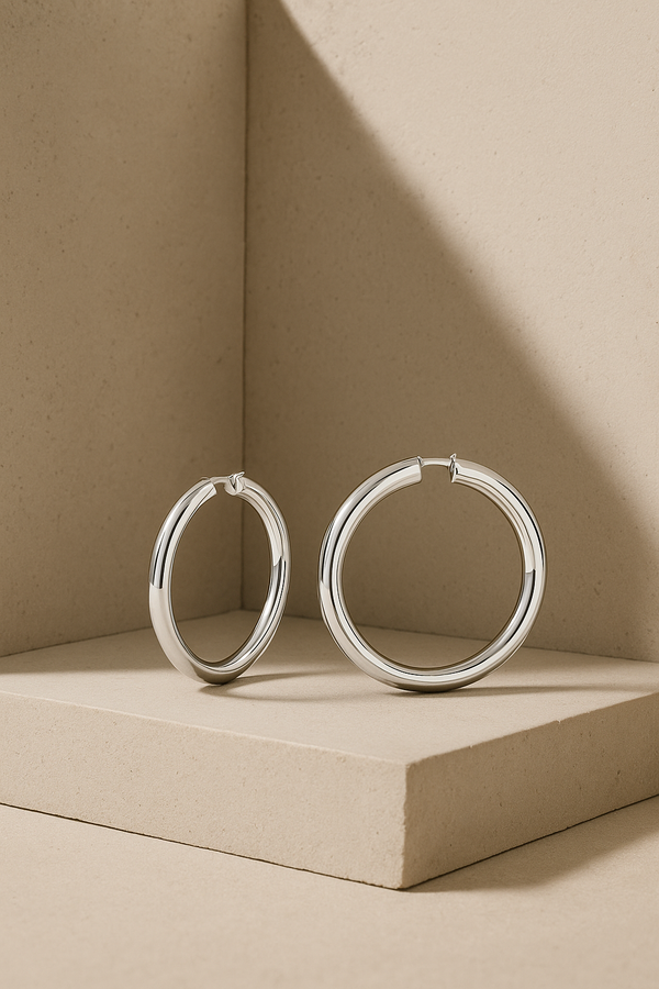 galleria armadoro Bella 5 cm sterling silver hoops