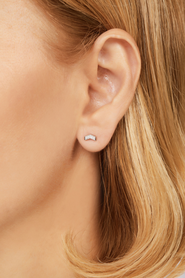 Galleria Armadoro Chevron Sterling Silver Stud