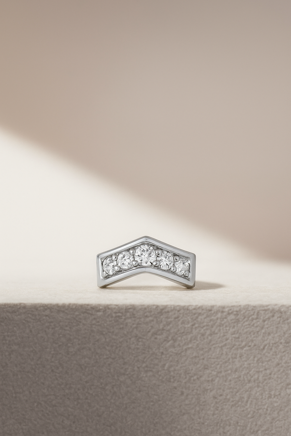 galleria armadoro Chevron sterling silver stud