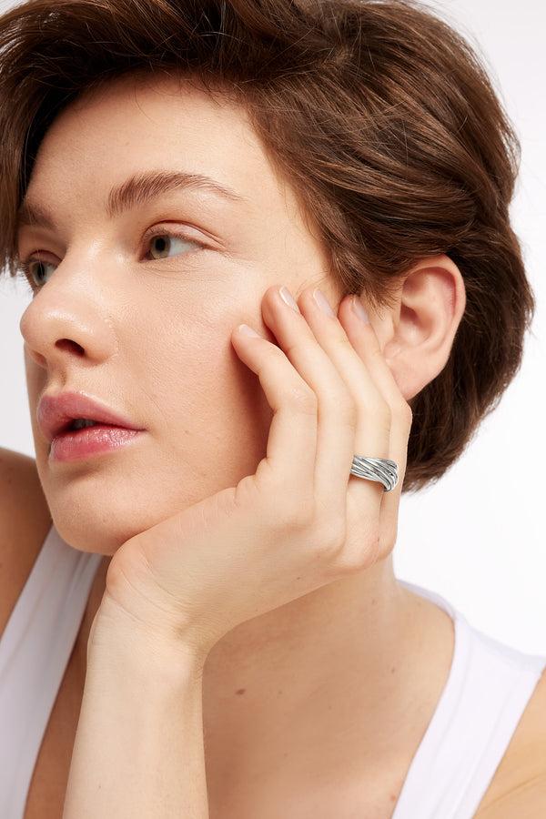 Galleria Armadoro Corda Doppio Silver Ring