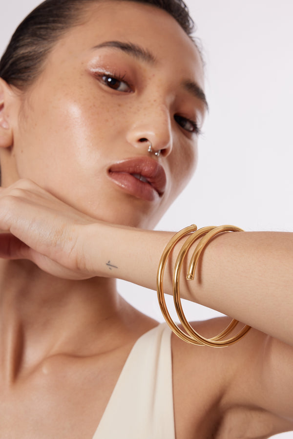 Galleria Armadoro Medium Coil Gold Plated Bangle